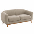 Sofá de dos plazas en poliéster beige con patas de madera de roble 180cm