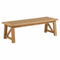 Banco de madera con asiento de cuerda trenzada 120x35x45 cm
