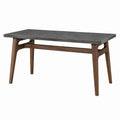 Mesa de comedor rectangular de madera y compuesta gris