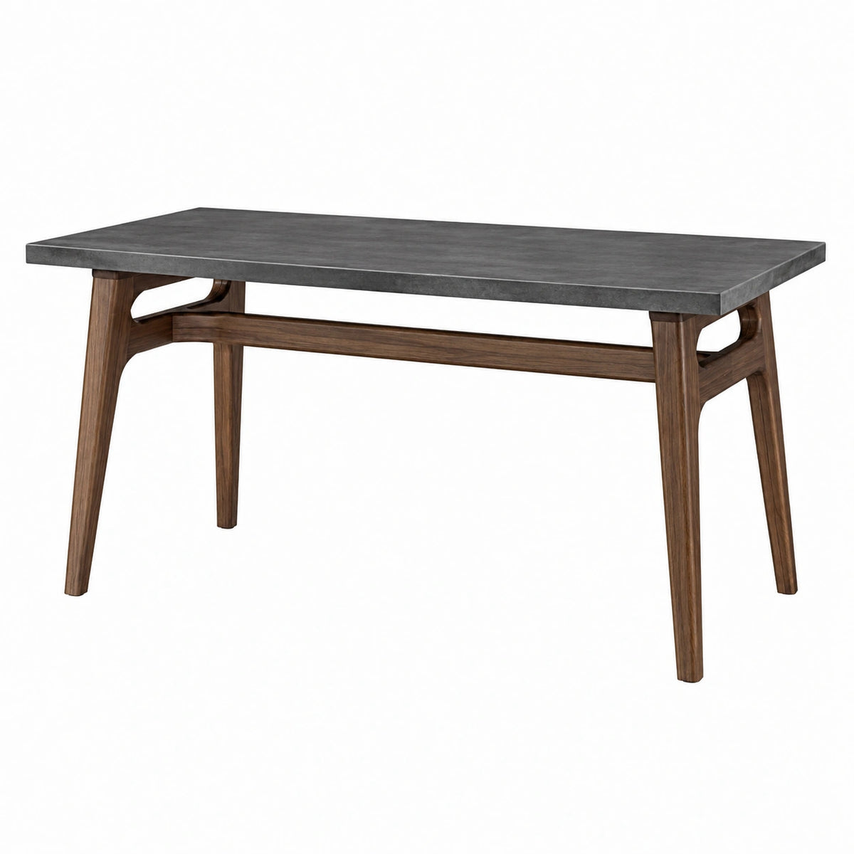 Mesa de comedor rectangular de madera y compuesta gris