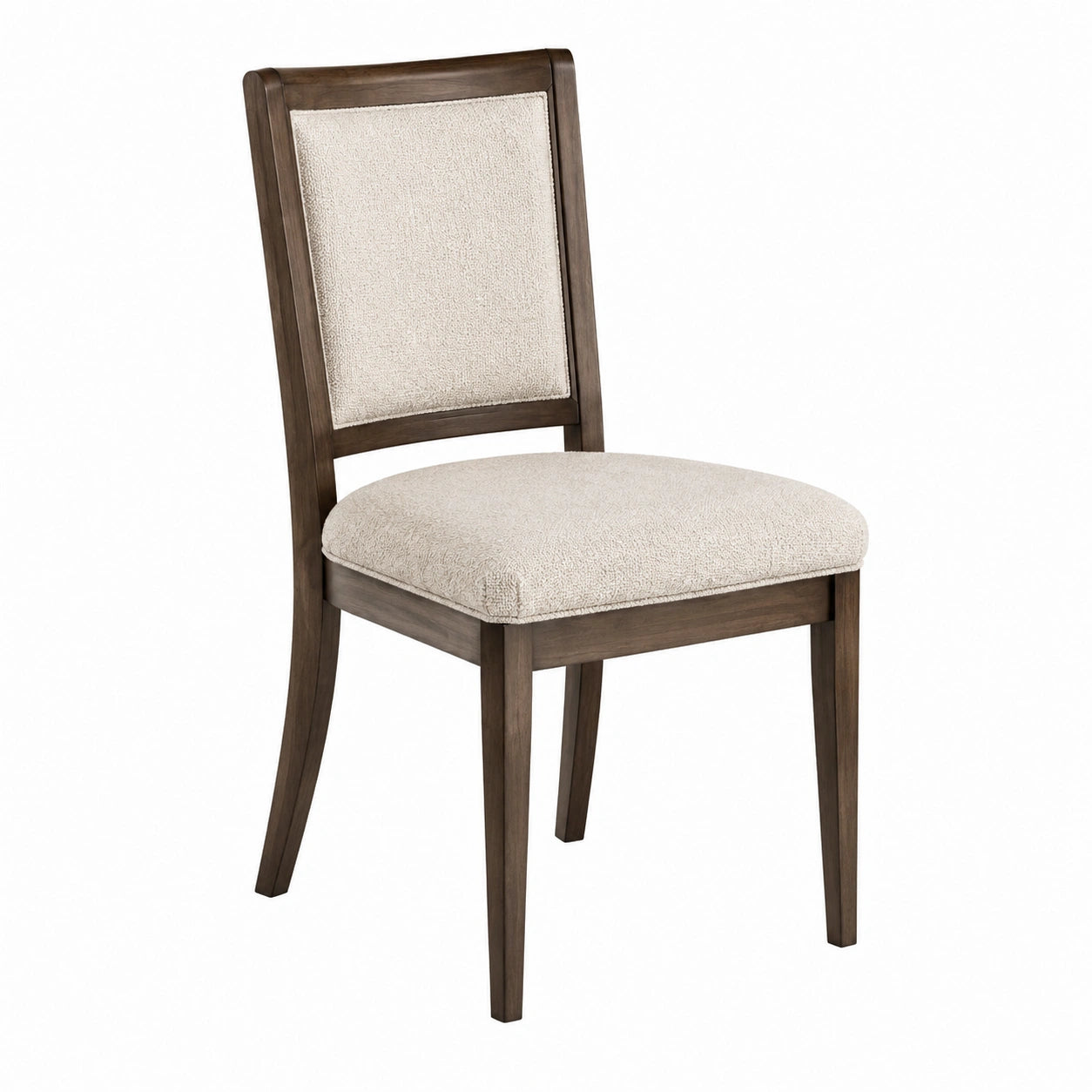 Silla de madera con tapizado de poliéster beige